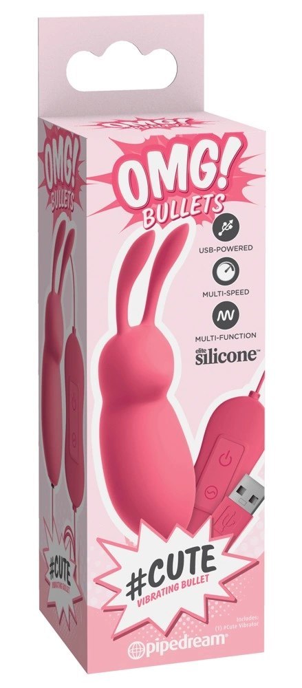 OMG! - Wibrobullet Z Uszami Królika 20 Trybów Wibracji Różowy OMG! - Wibrobullet Z Uszami Królika 20 Trybów Wibracji Różowy