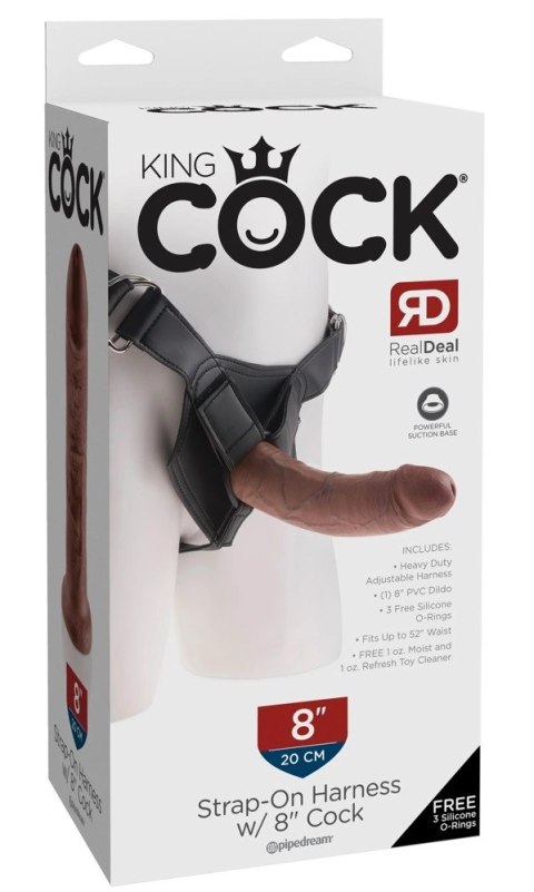 King Cock - Realistyczne Dildo Strap-On 20 CM Ciemny Kolor Skóry King Cock - Realistyczne Dildo Strap-On 20 CM Ciemny Kolor Skóry
