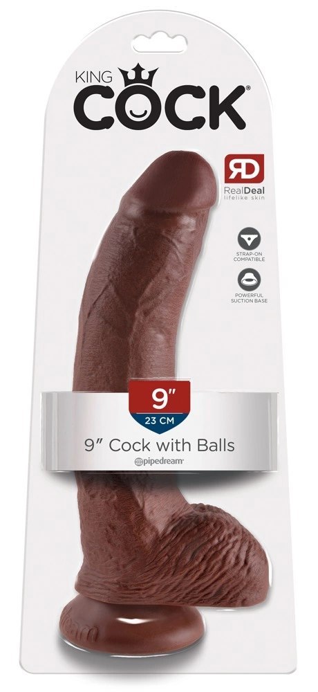King Cock - Realistyczne Dildo Z Żołędziem Jądrami I Żyłkami 23 CM Brązowy Kolor Skóry King Cock - Realistyczne Dildo Z Żołędziem Jądrami I Żyłkami 23 CM Brązowy Kolor Skóry