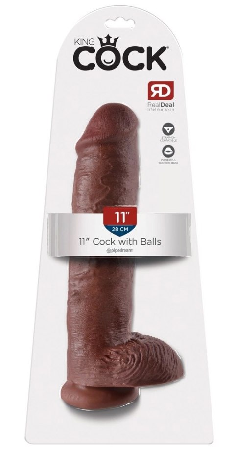 King Cock - Realistyczne Dildo Z Żołędziem Jądrami I Żyłkami 28 CM Brązowy Kolor Skóry King Cock - Realistyczne Dildo Z Żołędziem Jądrami I Żyłkami 28 CM Brązowy Kolor Skóry
