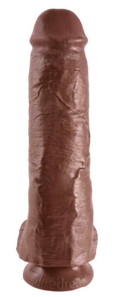 King Cock - Realistyczne Dildo Z Żołędziem Jądrami I Żyłkami 28 CM Brązowy Kolor Skóry King Cock - Realistyczne Dildo Z Żołędziem Jądrami I Żyłkami 28 CM Brązowy Kolor Skóry