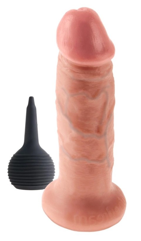King Cock - Realistyczne Naturalne Dildo Z Wytryskiem 15 CM Jasny Kolor Skóry King Cock - Realistyczne Naturalne Dildo Z Wytryskiem 15 CM Jasny Kolor Skóry