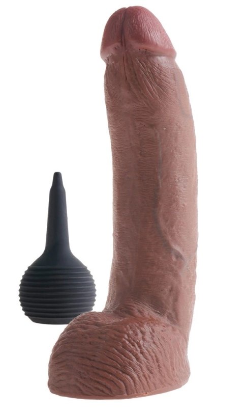 King Cock - Realistyczne Naturalne Dildo Z Wytryskiem 23 CM Ciemny Kolor Skóry King Cock - Realistyczne Naturalne Dildo Z Wytryskiem 23 CM Ciemny Kolor Skóry