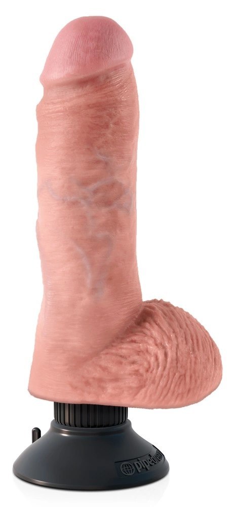 King Cock - Realistyczny Wibrator Z Jądrami I Przyssawką 24 CM Jasny Kolor Skóry King Cock - Realistyczny Wibrator Z Jądrami I Przyssawką 24 CM Jasny Kolor Skóry