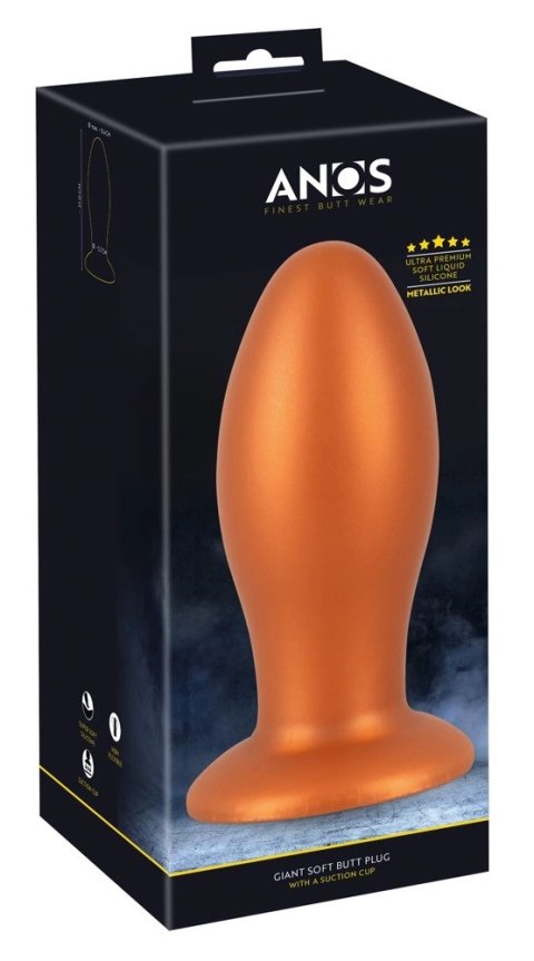 ANOS - Miękka Wtyczka Analna Z Przyssawką 21 CM Pomarańczowa ANOS - Miękka Wtyczka Analna Z Przyssawką 21 CM Pomarańczowa