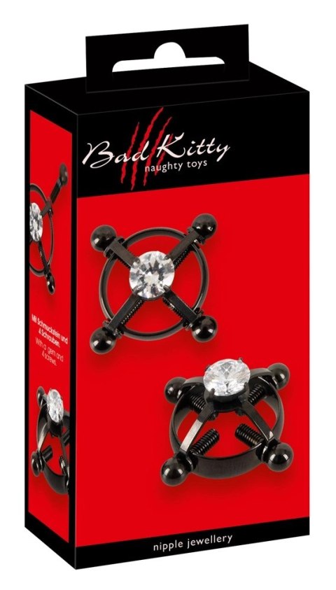 Bad Kitty - Zaciski Na Sutki Z 4 Śrubami Czarne Bad Kitty - Zaciski Na Sutki Z 4 Śrubami Czarne