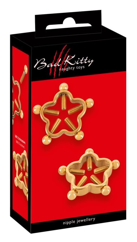 Bad Kitty - Zaciski Na Sutki Z 5 Śrubami Złote Bad Kitty - Zaciski Na Sutki Z 5 Śrubami Złote