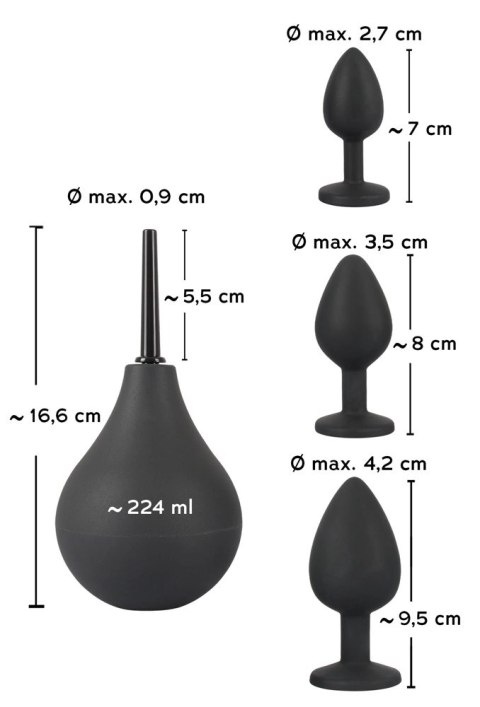 Black Velvets - 4-Częściowy Zestaw Analny Z Prysznicem Black Velvets - 4-Częściowy Zestaw Analny Z Prysznicem