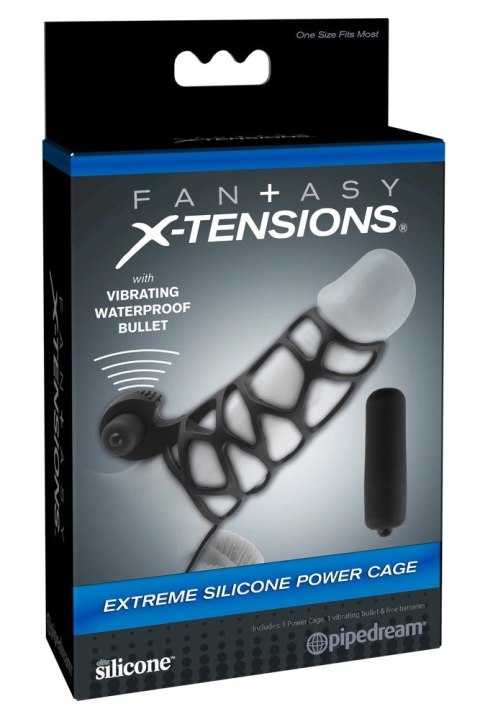 Fantasy X-Tensions - Sylikonowa Nakładka Na Penisa Z Vibro-Bulletem 12cm Fantasy X-Tensions - Sylikonowa Nakładka Na Penisa Z Vibro-Bulletem 12cm