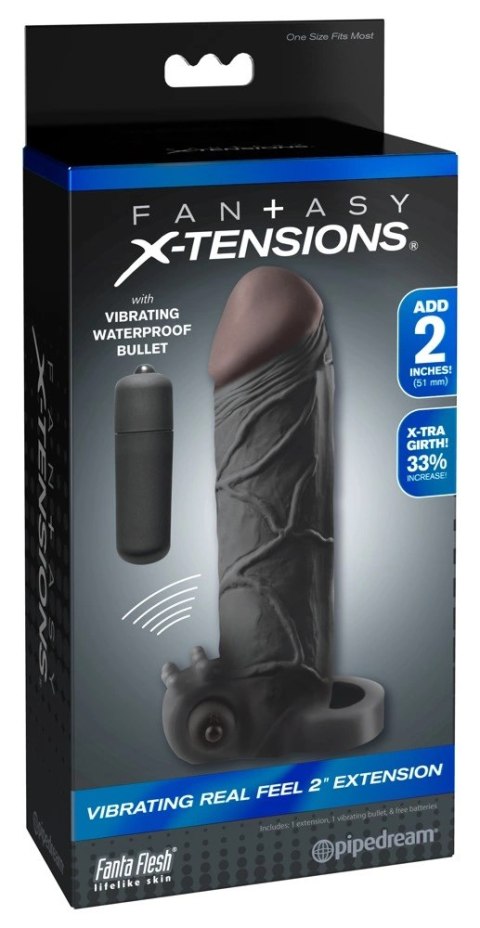 Fantasy X-Tensions - Wibrująca Nakładka Na Penisa 33% Grubszy +5.1 Cm Dłuższy Czarny Fantasy X-Tensions - Wibrująca Nakładka Na Penisa 33% Grubszy +5.1 Cm Dłuższy Czarny