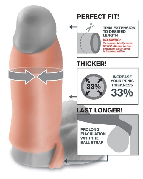 Fantasy X-Tensions - Xl Nakładka Na Penisa 33% Większy Penis Cielisty 18cm Fantasy X-Tensions - Xl Nakładka Na Penisa 33% Większy Penis Cielisty 18cm