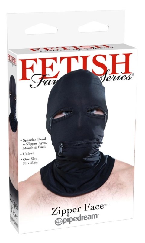 Fetish Fantasy Series - Kaptur Na Głowę BDSM Z Zamkiem Czarny Fetish Fantasy Series - Kaptur Na Głowę BDSM Z Zamkiem Czarny