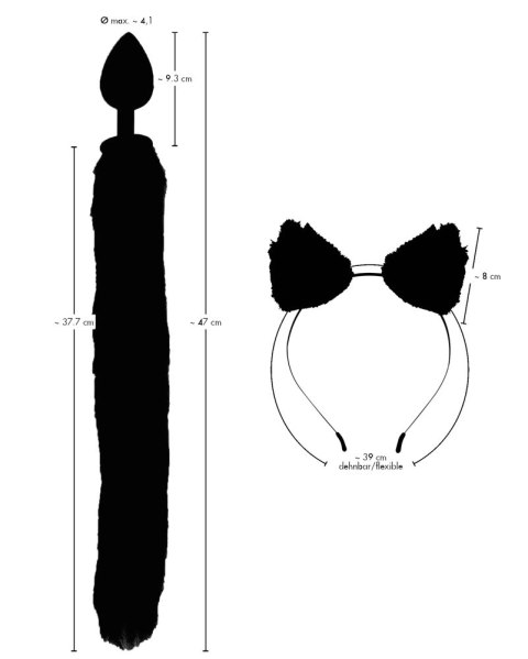 Bad Kitty - Futerkowy Zestaw Korek Analny I Uszy Kota Bad Kitty - Futerkowy Zestaw Korek Analny I Uszy Kota