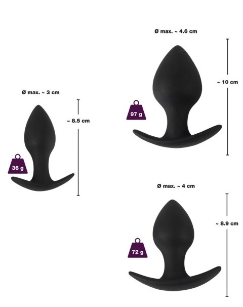 Black Velvets - 3-Częściowy Zestaw Do Treningu Analnego Black Velvets - 3-Częściowy Zestaw Do Treningu Analnego