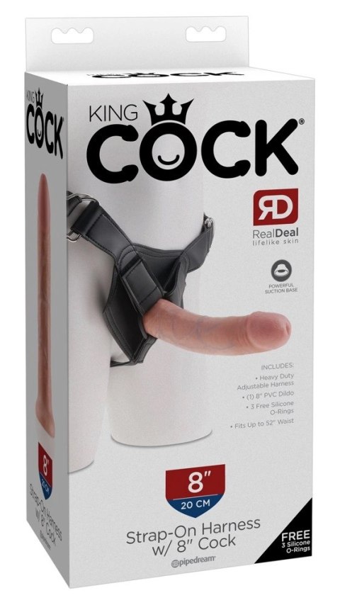King Cock - Realistyczne Dildo Strap-On 20 CM Jasny Kolor Skóry King Cock - Realistyczne Dildo Strap-On 20 CM Jasny Kolor Skóry