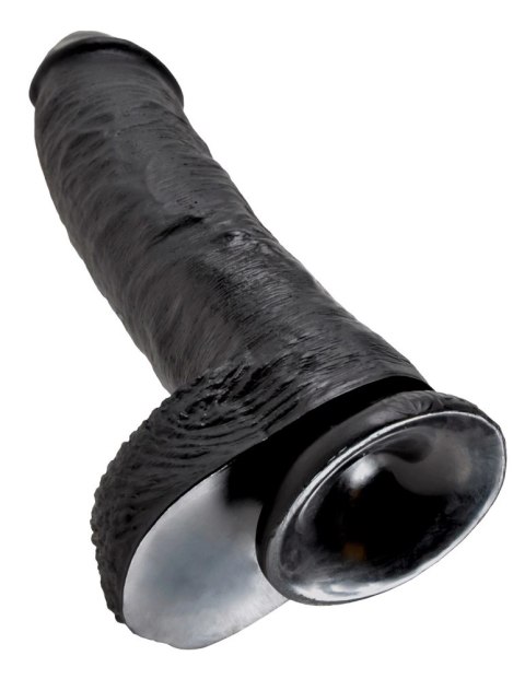 King Cock - Realistyczne Dildo Z Żołędziem Jądrami I Żyłkami 25 CM Czarny King Cock - Realistyczne Dildo Z Żołędziem Jądrami I Żyłkami 25 CM Czarny