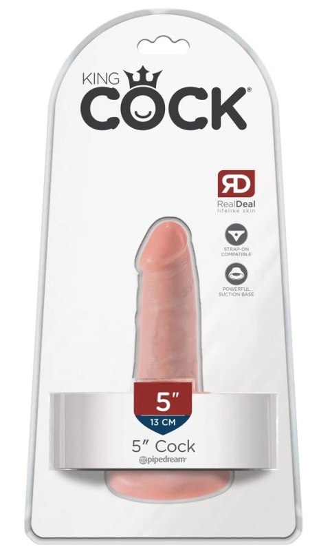 King Cock - Realistyczne Elastyczne Dildo Z Przyssawką 13 CM Jasny Kolor Skóry King Cock - Realistyczne Elastyczne Dildo Z Przyssawką 13 CM Jasny Kolor Skóry