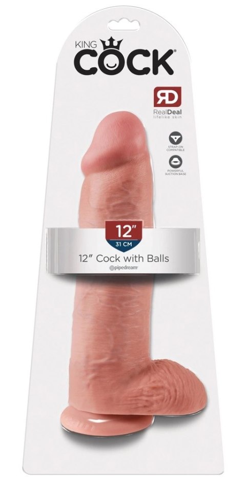 King Cock - Realistyczne Dildo Z Jądrami Cieliste 30 CM King Cock - Realistyczne Dildo Z Jądrami Cieliste 30 CM