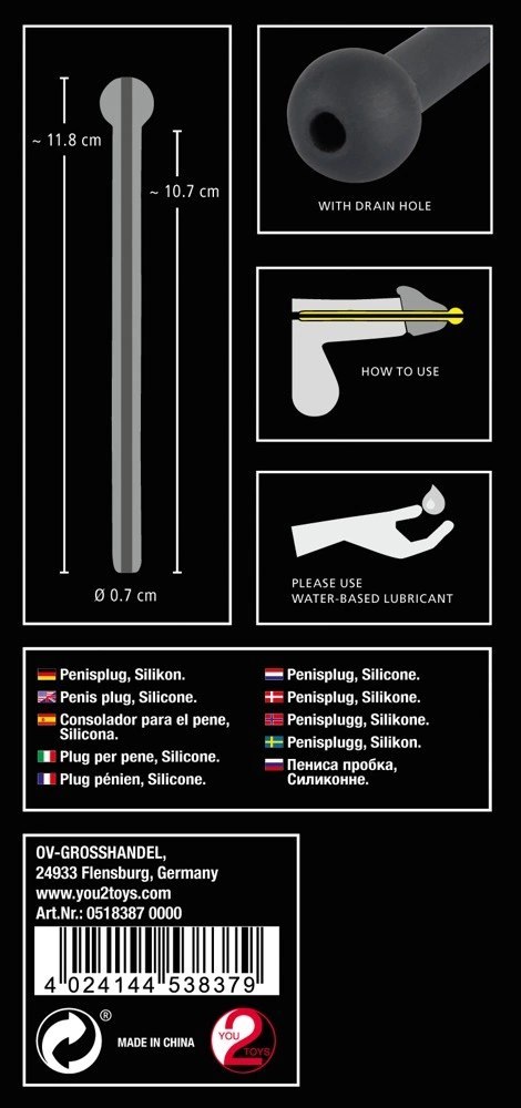 Penisplug - Czarny Dilator Z Kulką Do Cewki Moczowej Penisplug - Czarny Dilator Z Kulką Do Cewki Moczowej