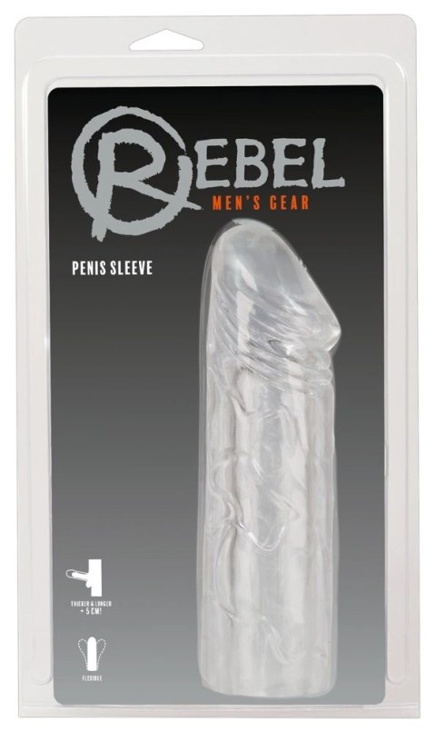 Rebel - Przezroczysta Nakładka Na Penisa Z Żołędziem +5cm Rebel - Przezroczysta Nakładka Na Penisa Z Żołędziem +5cm