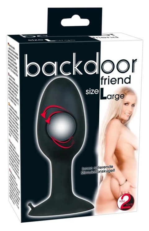 Backdoor Friend - Duży Zaokrąglony Korek Analny Z Kulką Stymulacyjną/Large Silicone Plug Backdoor Friend - Duży Zaokrąglony Korek Analny Z Kulką Stymulacyjną/Large Silicone Plug