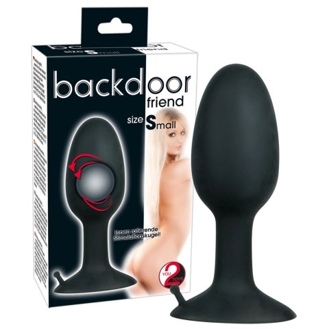 Backdoor Friend - Maly Zaokrąglony Korek Analny Z Kulką Stymulacyjną/Small Silicone Plug Backdoor Friend - Maly Zaokrąglony Korek Analny Z Kulką Stymulacyjną/Small Silicone Plug