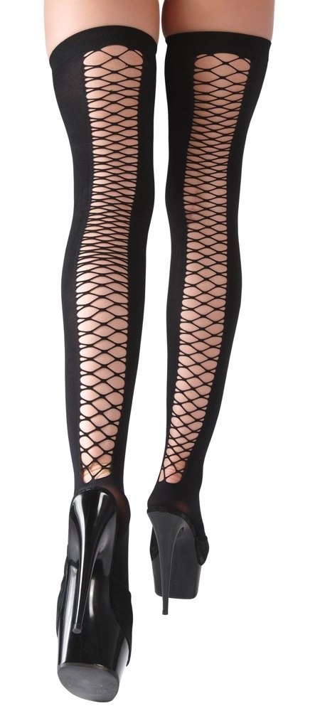 Cottelli LEGWEAR - Czarne Pończochy Z Siateczką Z Tyłu M/L Cottelli LEGWEAR - Czarne Pończochy Z Siateczką Z Tyłu M/L