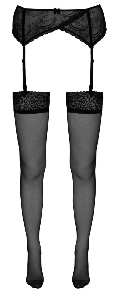 Cottelli LEGWEAR - Klasyczne Czarne Pończochy Z Elegancką Koronką 2 Cottelli LEGWEAR - Klasyczne Czarne Pończochy Z Elegancką Koronką 2