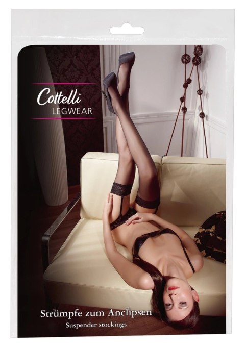 Cottelli LEGWEAR - Klasyczne Czarne Pończochy Z Elegancką Koronką 3 Cottelli LEGWEAR - Klasyczne Czarne Pończochy Z Elegancką Koronką 3