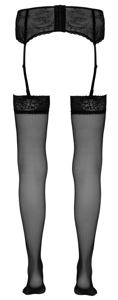 Cottelli LEGWEAR - Klasyczne Czarne Pończochy Z Elegancką Koronką 3 Cottelli LEGWEAR - Klasyczne Czarne Pończochy Z Elegancką Koronką 3