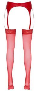 Cottelli LEGWEAR - Klasyczne Czerwone Pończochy Z Elegancką Koronką 3
