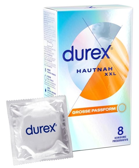 Durex - Najcieńsze Prezerwatywy Lateksowe Hautnah Classic XXL 8 szt Durex - Najcieńsze Prezerwatywy Lateksowe Hautnah Classic XXL 8 szt