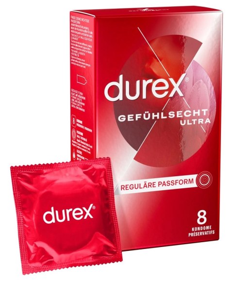 Durex - Prezerwatywy Lateksowe 20% Cieńsze Gefühlsecht Ultra 8 szt Durex - Prezerwatywy Lateksowe 20% Cieńsze Gefühlsecht Ultra 8 szt