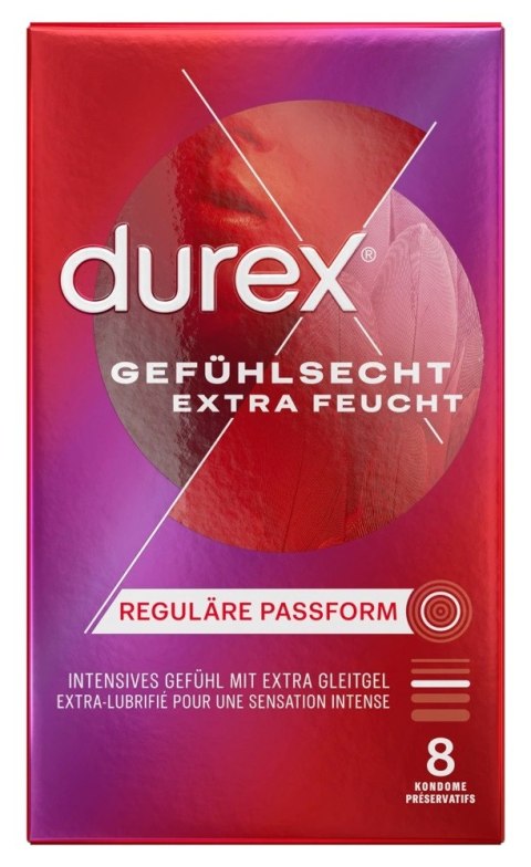 Durex - Prezerwatywy Ze Zbiorniczkiem Nawilżone Gefühl.extra lubr. 8 szt Durex - Prezerwatywy Ze Zbiorniczkiem Nawilżone Gefühl.extra lubr. 8 szt