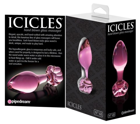 Icicles - Szklany Korek Analny Z Zatyczką W Kształcie Kwiatu Icicles - Szklany Korek Analny Z Zatyczką W Kształcie Kwiatu