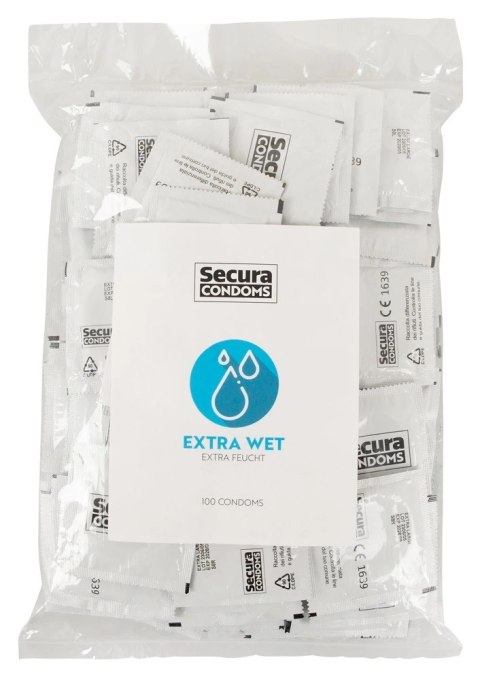 Secura Extra Wet - Prezerwatywy Z Mokrą Powłoką Na Bazie Silikonu 100pcs Bag Secura Extra Wet - Prezerwatywy Z Mokrą Powłoką Na Bazie Silikonu 100pcs Bag