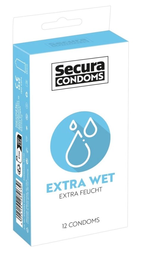 Secura Extra Wet - Prezerwatywy Z Mokrą Powłoką Na Bazie Silikonu 12pcs Box Secura Extra Wet - Prezerwatywy Z Mokrą Powłoką Na Bazie Silikonu 12pcs Box