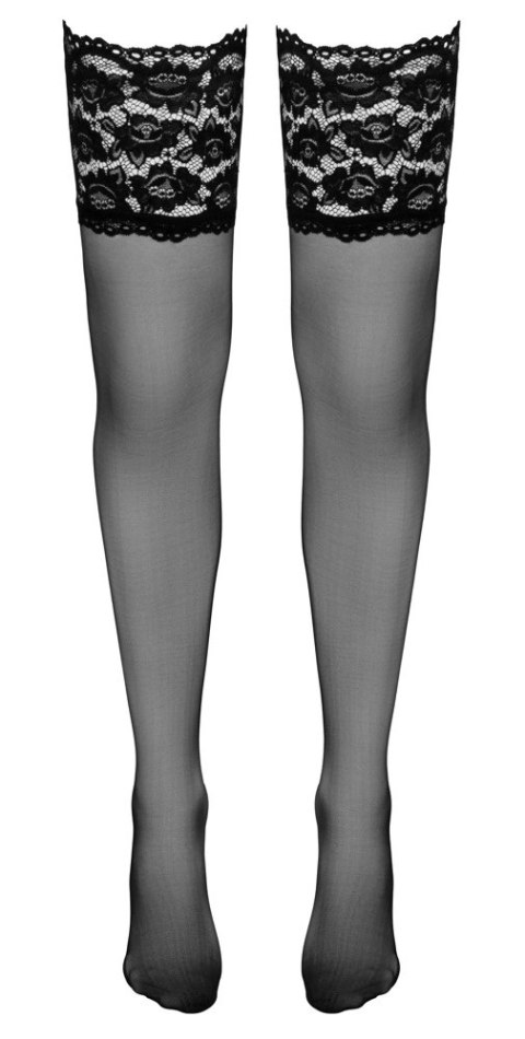 Cottelli LEGWEAR - Czarne Pończochy Z Szeroką Koronką 1 Cottelli LEGWEAR - Czarne Pończochy Z Szeroką Koronką 1