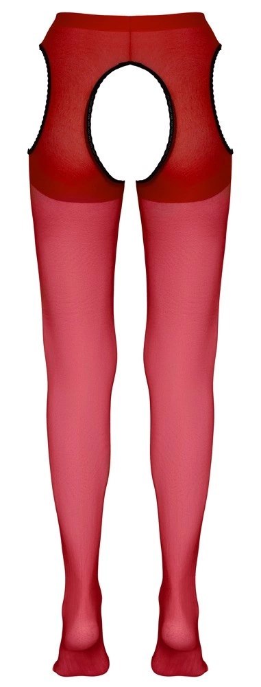 Cottelli LEGWEAR - Czerwone Rajstopy Z Pasem Do Pończoch L/XL Cottelli LEGWEAR - Czerwone Rajstopy Z Pasem Do Pończoch L/XL