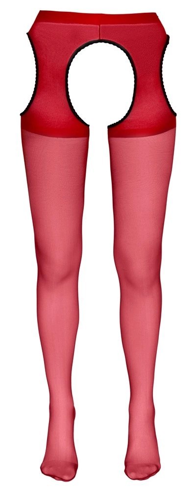 Cottelli LEGWEAR - Czerwone Rajstopy Z Pasem Do Pończoch S/M Cottelli LEGWEAR - Czerwone Rajstopy Z Pasem Do Pończoch S/M
