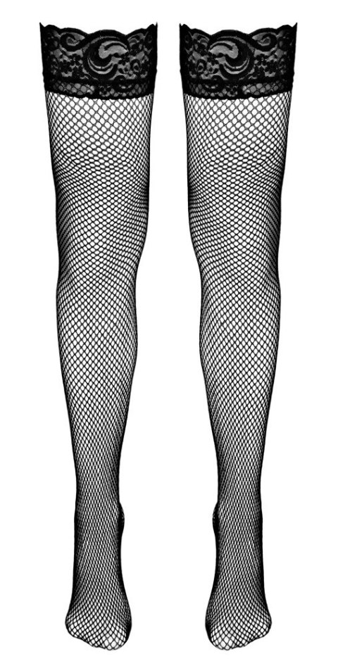 Cottelli LEGWEAR - Pończochy Kabaretki Z Koronką Czarne M Cottelli LEGWEAR - Pończochy Kabaretki Z Koronką Czarne M