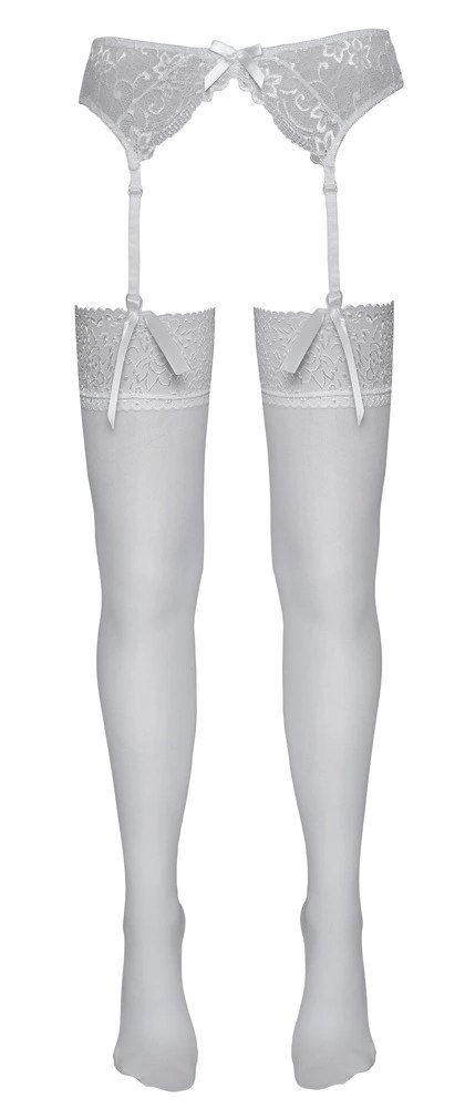Cottelli LEGWEAR - Seksowne Białe Pończochy Z Białą Koronką 5 Cottelli LEGWEAR - Seksowne Białe Pończochy Z Białą Koronką 5
