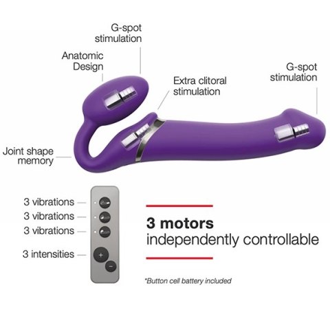 Strap-On-Me - Wibrujący Bez-paskowy Strap-On M Fioletowy Strap-On-Me - Wibrujący Bez-paskowy Strap-On M Fioletowy