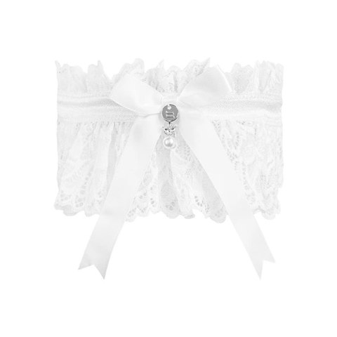 Obsessive Amor Blanco Biała Podwiązka Koronkowa z Satynową Kokardą O/S Obsessive Amor Blanco Biała Podwiązka Koronkowa z Satynową Kokardą O/S
