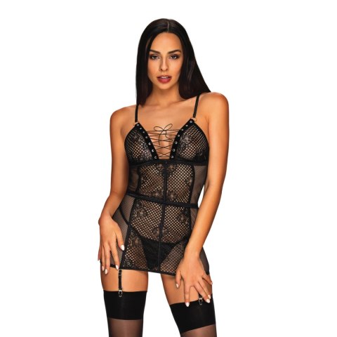 Obsessive Basitta L/XL - Koszulka z koronką i stringi, regulacja Obsessive Basitta L/XL - Koszulka z koronką i stringi, regulacja