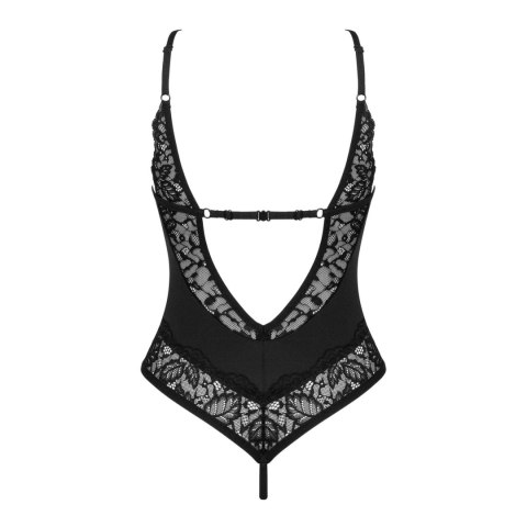 Obsessive Bellastia Body bez kroku czarne M/L, koronka, regulowane ramiączka Obsessive Bellastia Body bez kroku czarne M/L, koronka, regulowane ramiączka