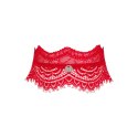 Obsessive Bergamore Choker koronkowy czerwony z zawieszką O/S