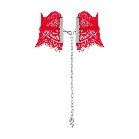 Obsessive Bergamore Choker koronkowy czerwony z zawieszką O/S Obsessive Bergamore Choker koronkowy czerwony z zawieszką O/S