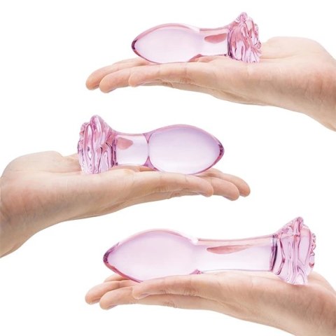 Glas - Zestaw Szklanych Zatyczek Analnych Rosebud 3 szt Glas - Zestaw Szklanych Zatyczek Analnych Rosebud 3 szt