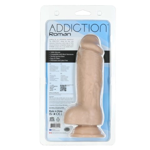 Addiction - Grube Dildo Roman 20 cm Beżowe Addiction - Grube Dildo Roman 20 cm Beżowe